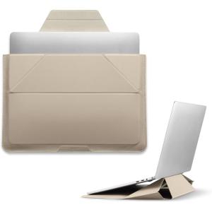 MOFT Laptop Carry Sleeve, 2-in-1 Laptop Bag & Stand for 14″ MacBook Air/Pro & Dell/HP/Lenovo/Asus, Stylish Slim Computer Sleeve Bag with Expandable Storage for Computer Accessories, Soothing Mist(Beach White)