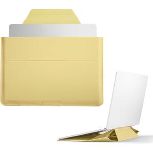 MOFT Laptop Carry Sleeve, 2-in-1 Laptop Bag & Stand for 14″ MacBook Air/Pro & Dell/HP/Lenovo/Asus, Stylish Slim Computer Sleeve Bag with Expandable Storage for Computer Accessories, Soothing Mist(Panna Cotta)