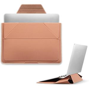 MOFT Laptop Carry Sleeve, 2-in-1 Laptop Bag & Stand for 14″ MacBook Air/Pro & Dell/HP/Lenovo/Asus, Stylish Slim Computer Sleeve Bag with Expandable Storage for Computer Accessories, Soothing Mist(Class Nude)