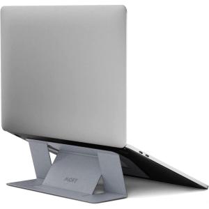 MOFT Laptop Stand for Desk, Stick-On Computer Stand with Dual-Angle, Ergonomic Laptop Riser Holder for Travel, Foldable & Portable MacBook Stand Fits 11.6″-16″ Laptops, Starry Grey(Silver)