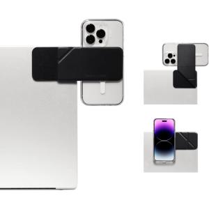 MOFT Magnetic Laptop iPhone Mount, Continuity Camera Mount, Foldaway Portable Laptop Top & Side Holder for Dual-Screen Setup, Black(Black)