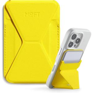 MOFT Magnetic Wallet Stand Compatible with iPhone 17/16/15/14/13/12 Series, Angle Adjustment & Magsafe Compatible MOVAS Phone Stand,Sunrise(Neon)