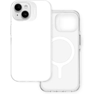 MOFT Magnetic for iPhone 15 Plus Case Anti-Yellowing & Anti-Scratch, Military Grade Protection, BPA Free, Shockproof Phone Case for iPhone 15 Plus, Clear(White)