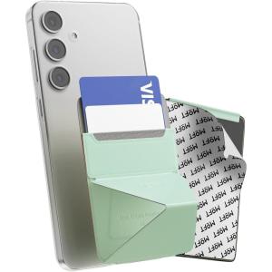 MOFT Phone Stand, Adhesive Card Holder Fits 2-3 Cards, Slim & Portable Leather Phone Wallet, 2 Viewing Angles, RFID Blocking, Compatible with iPhone, Galaxy and Most Smartphones- Classic Nude(Peppermint)