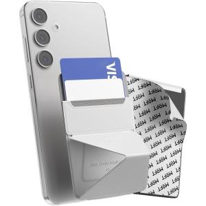 MOFT Phone Stand, Adhesive Card Holder Fits 2-3 Cards, Slim & Portable Leather Phone Wallet, 2 Viewing Angles, RFID Blocking, Compatible with iPhone, Galaxy and Most Smartphones- Classic Nude(Misty Cove)