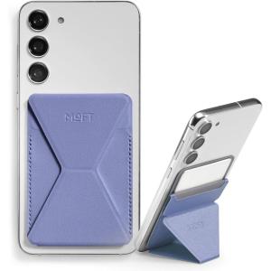 MOFT Phone Stand, Adhesive Card Holder Fits 2-3 Cards, Slim & Portable Leather Phone Wallet, 2 Viewing Angles, RFID Blocking, Compatible with iPhone, Galaxy and Most Smartphones- Classic Nude(Lavender)