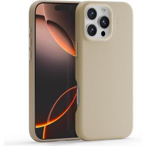 MOFT Snap Case MOVAS™ for iPhone 16 Pro Max Case, Compatible with Magnetic, Magnetic Premium Vegan Leather Phone Case with Smooth Feeling, Enduring Color Minimalist 6.9in Protective Case, Panna Cotta(Earthen Beige)