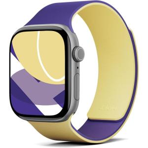 MOFT Snap Duo Watch Bands Compatible with Apple Watch, Quick Magnetic Wear, Duo-Color Design & Soft Silicone, iWatch Bands for Ultra 3/2/1, Series 11/10/9/8/7/SE/6/5/4/3/2/1, 38/40/41/42/44/45/46/49mm(Strike Yellow x Poise Purple)