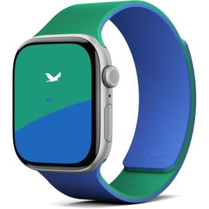 MOFT Snap Duo Watch Bands Compatible with Apple Watch, Quick Magnetic Wear, Duo-Color Design & Soft Silicone, iWatch Bands for Ultra 3/2/1, Series 11/10/9/8/7/SE/6/5/4/3/2/1, 38/40/41/42/44/45/46/49mm(Roam Green x Beyond Blue)