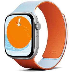 MOFT Snap Duo Watch Bands Compatible with Apple Watch, Quick Magnetic Wear, Duo-Color Design & Soft Silicone, iWatch Bands for Ultra 3/2/1, Series 11/10/9/8/7/SE/6/5/4/3/2/1, 38/40/41/42/44/45/46/49mm(Wake Orange x Swell Blue)