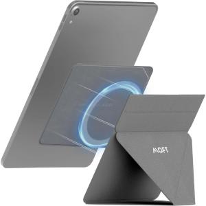MOFT Snap Tablet Stand Holder, Foldable and Adjustable in Portrait/Landscape, Ultra-Slim Design Ipad Stand for Desk, Compatible with iPad Pro iPad Air 9.7″ and Larger Tablets, Jet Black(Cool Gray)