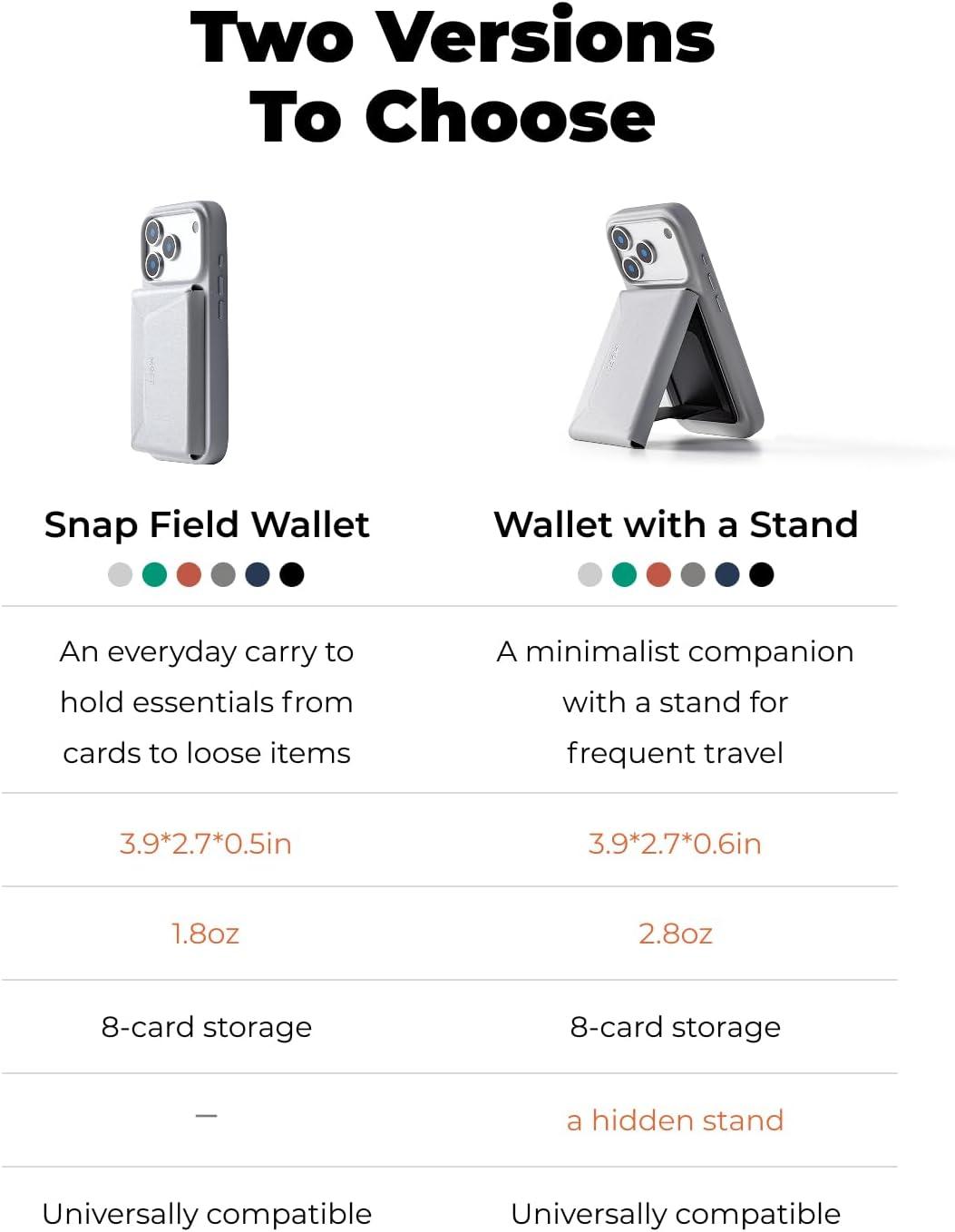 imageMOFT Magsafe Wallet 8Card Holder Magnetic Phone Stand with Pull to Access Design RFID Blocking Angle Adjustment ampamp MOVAS Minimalist Snap Field Wallet for Men Travel Essentials TaupeJet Black