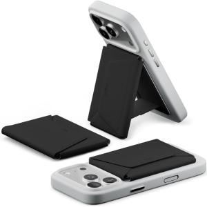 MOFT Magsafe Wallet, 8-Card Holder, Magnetic Phone Stand with Pull to Access Design, RFID Blocking, Angle Adjustment & MOVAS Minimalist Snap Field Wallet for Men Travel Essentials, Taupe(Jet Black)