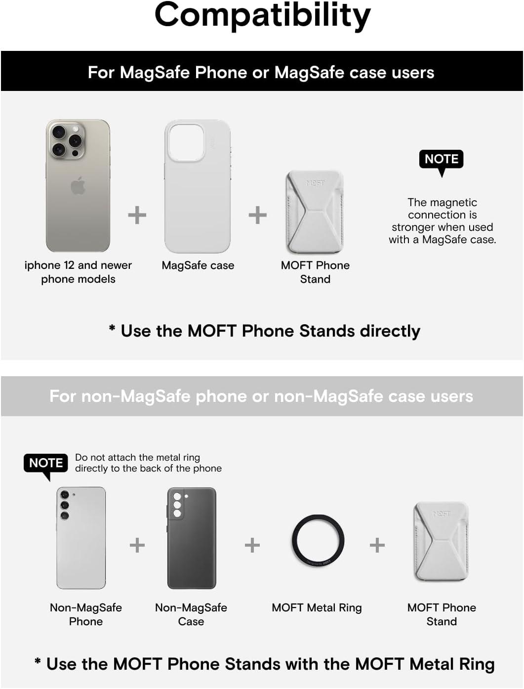 imageMOFT Magnetic Wallet Stand Compatible with iPhone 171615141312 Series Angle Adjustment ampamp Magsafe Compatible MOVAS Phone StandBrownieMisty Cove