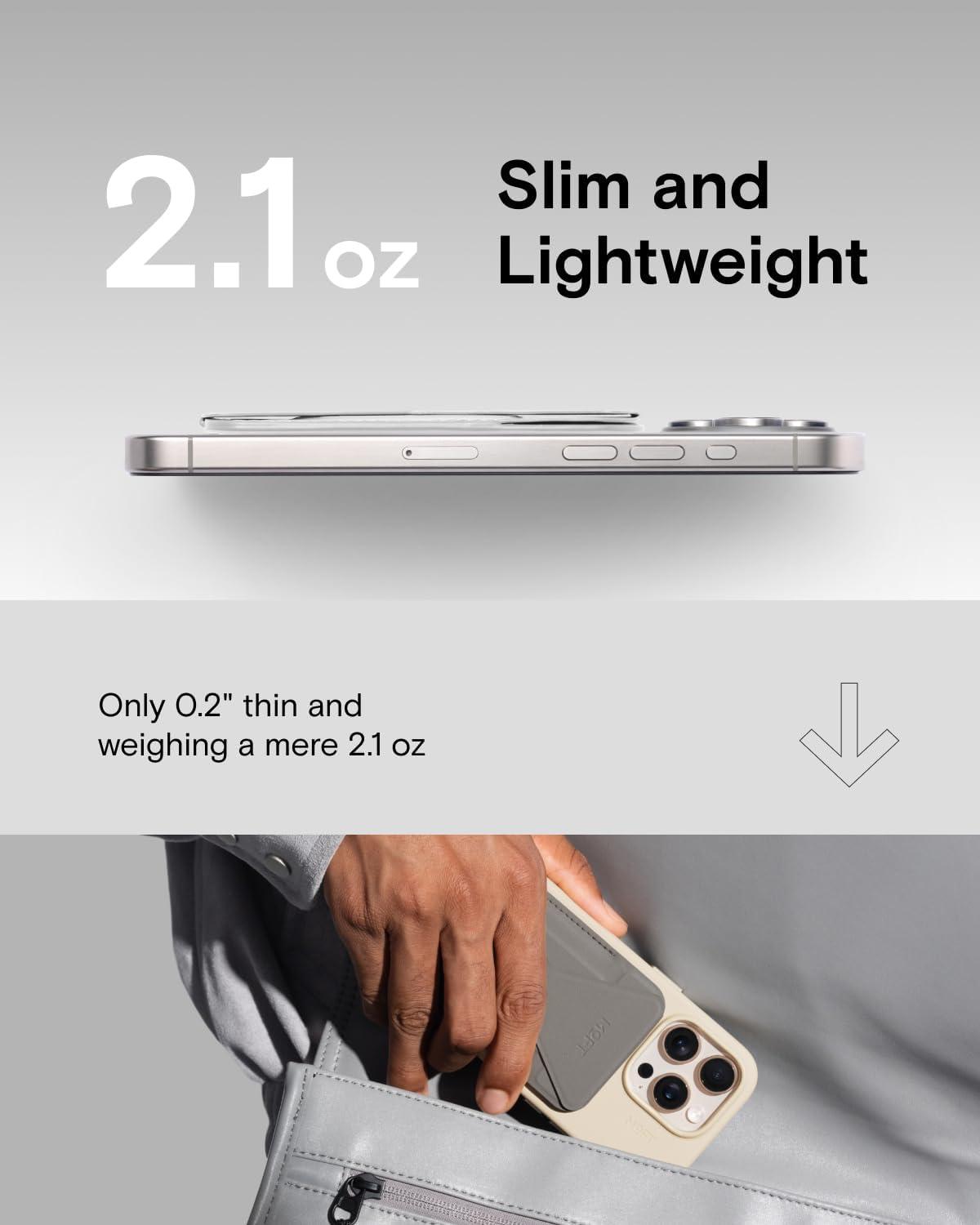 imageMOFT Magnetic Wallet Stand Compatible with iPhone 171615141312 Series Angle Adjustment ampamp Magsafe Compatible MOVAS Phone StandBrownieMisty Cove