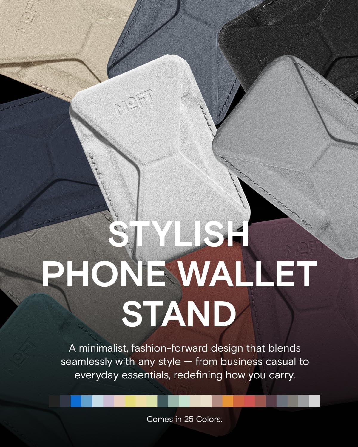 imageMOFT Magnetic Wallet Stand Compatible with iPhone 171615141312 Series Angle Adjustment ampamp Magsafe Compatible MOVAS Phone StandBrownieMisty Cove