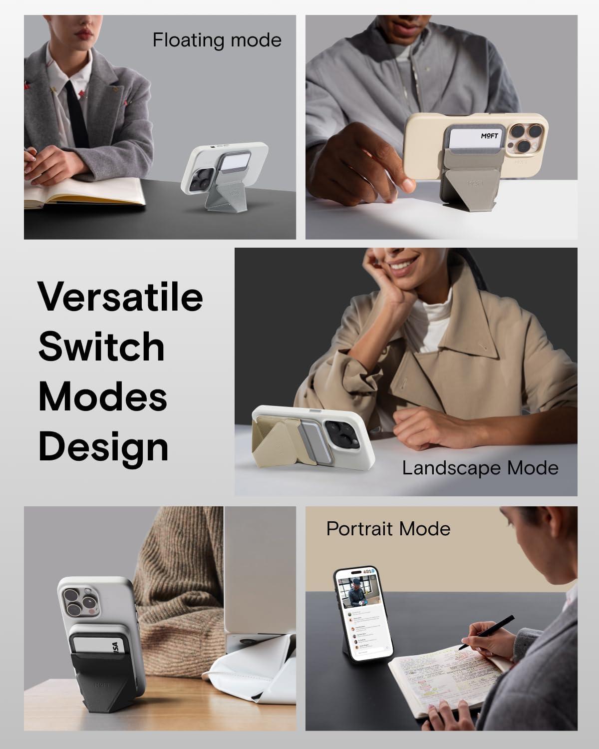 imageMOFT Magnetic Wallet Stand Compatible with iPhone 171615141312 Series Angle Adjustment ampamp Magsafe Compatible MOVAS Phone StandBrownieMisty Cove