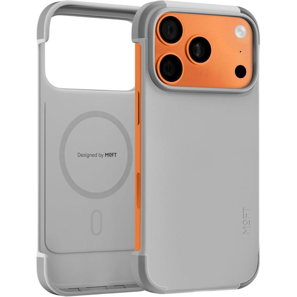 imageMOFT MOVAS Frame Case for iPhone 17 Pro Max 075mm 003 in UltraThin SoftTouch Vegan Leather TPU Corner Protection MagSafe CompatibleSoothing Mist  SunriseMisty Cove  Cement