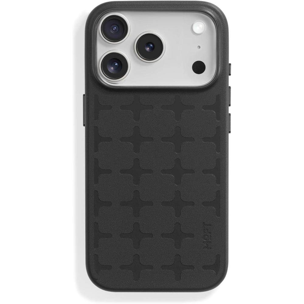 imageMOFT MOVAS Snap Case for iPhone 17 Pro Max MagSafe Compatible SoftTouch Vegan Leather Classic Minimalist Design Lightweight StainResistant ampamp Camera ProtectionSoothing MistTombogo x Jet Black