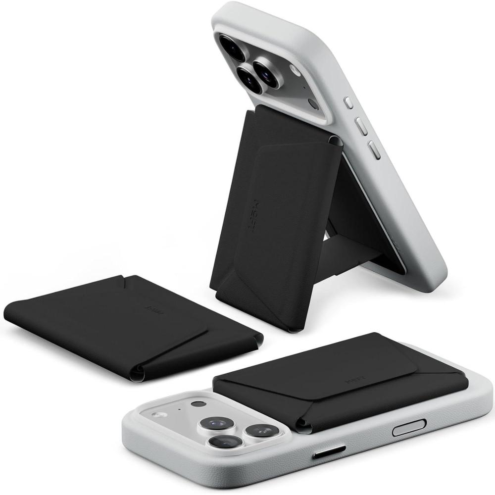 imageMOFT Magsafe Wallet 8Card Holder Magnetic Phone Stand with Pull to Access Design RFID Blocking Angle Adjustment ampamp MOVAS Minimalist Snap Field Wallet for Men Travel EssentialsSunriseJet Black