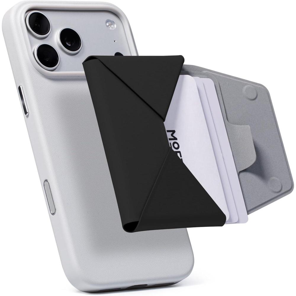 imageMOFT Magsafe Wallet Slim Magnetic 8  Card Holder Snap Field Wallet with Pull to Access Design RFID Blocking MOVAS Veagn Leather Minimalist Travel Wallets for Men ampamp WomenPeonyJet Black