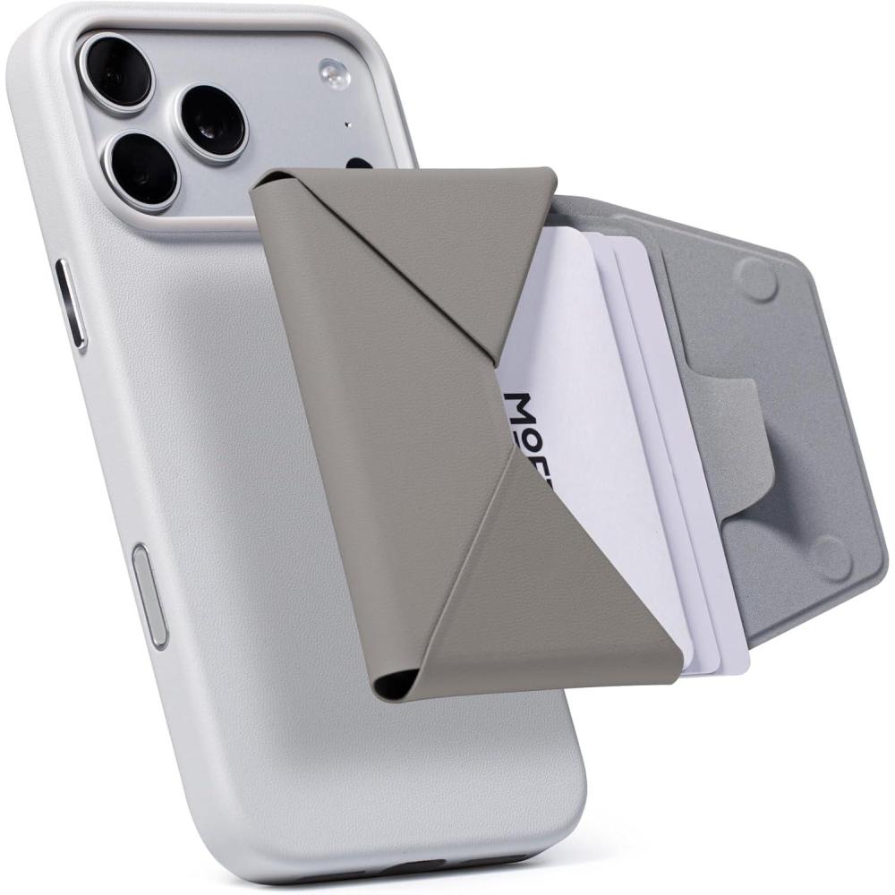 imageMOFT Magsafe Wallet Slim Magnetic 8  Card Holder Snap Field Wallet with Pull to Access Design RFID Blocking MOVAS Veagn Leather Minimalist Travel Wallets for Men ampamp WomenPeonyTaupe