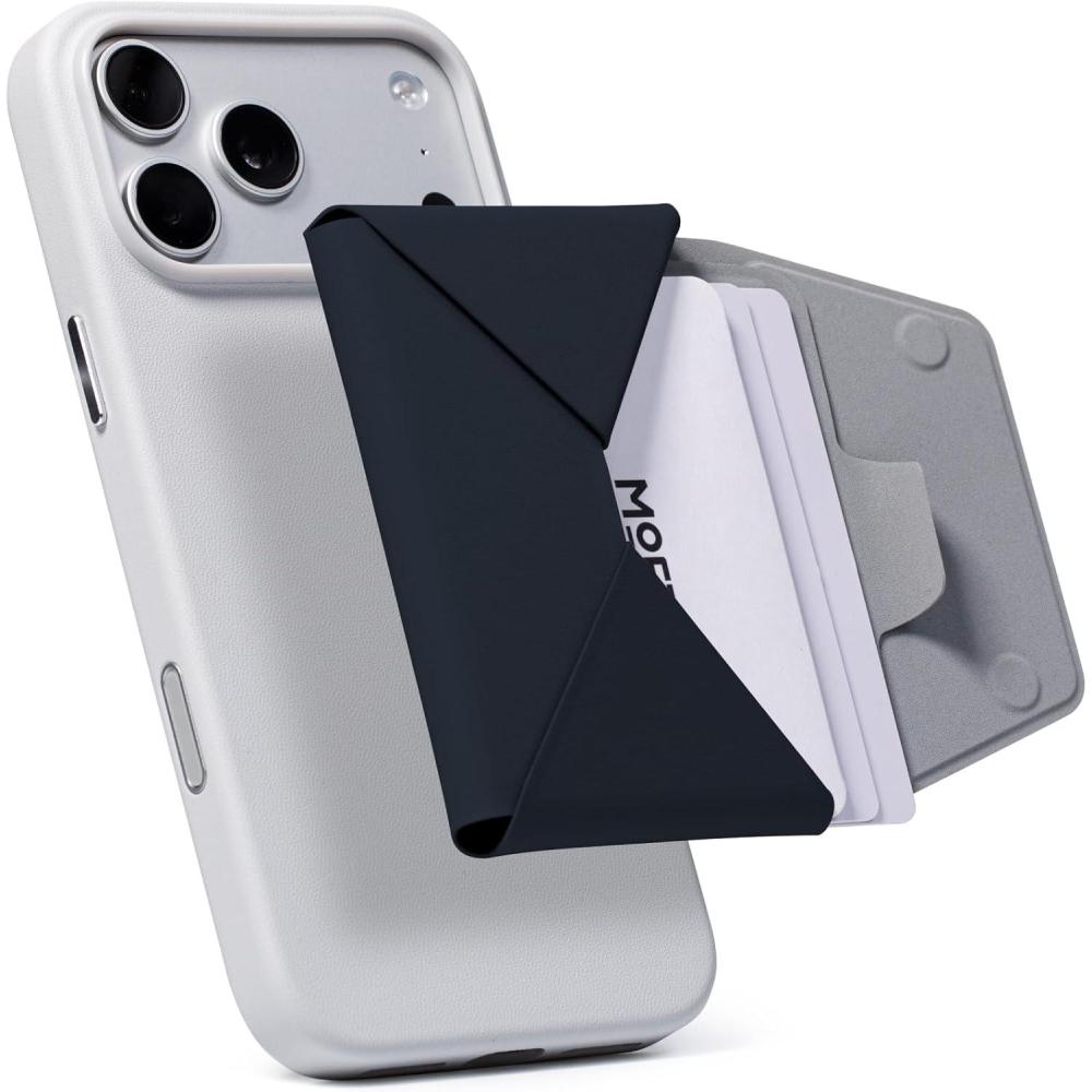 imageMOFT Magsafe Wallet Slim Magnetic 8  Card Holder Snap Field Wallet with Pull to Access Design RFID Blocking MOVAS Veagn Leather Minimalist Travel Wallets for Men ampamp WomenPeonyNavy Blue