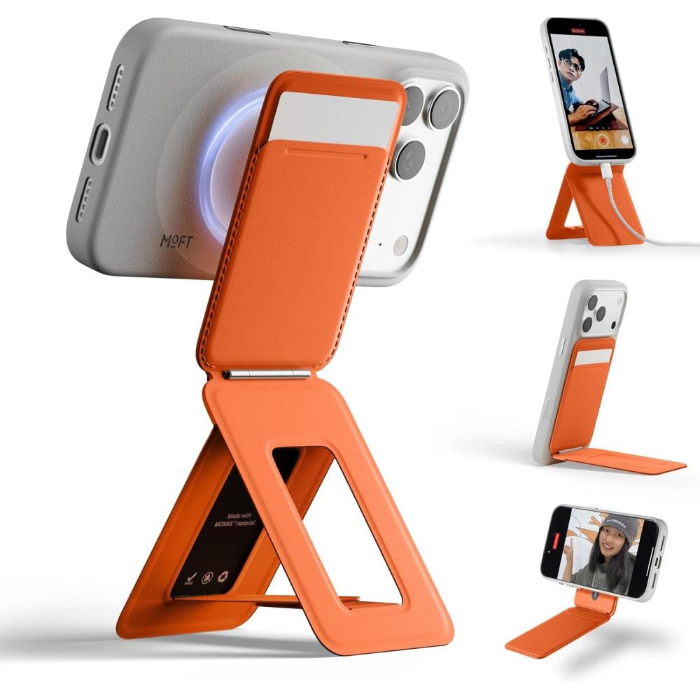 imageMOFT Phone Tripod Wallet for iPhone MulitAngles Lightweight ampamp Portable Phone Stand MOVAS Vegan Leather Magnetic Wallet Strong Magnets NFC Card HolderTravel Essential Brownie with Card SlotSunrise
