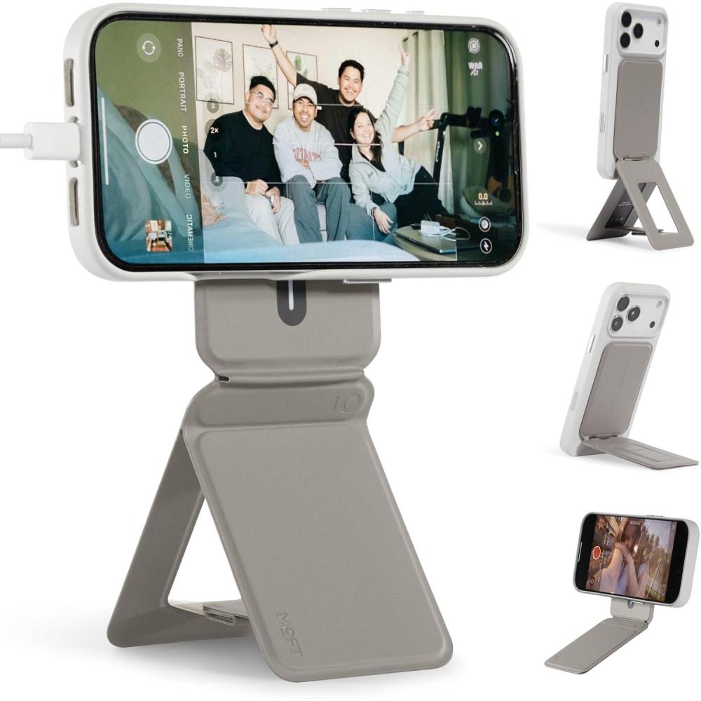 imageMOFT Phone Tripod Wallet for iPhone MulitAngles Lightweight ampamp Portable Phone Stand MOVAS Vegan Leather Magnetic Wallet Strong Magnets NFC Card HolderTravel Essential Brownie with Card SlotTaupe x Without Card Slot