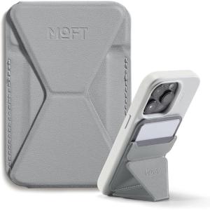 MOFT Magnetic Wallet Stand Compatible with iPhone 17/16/15/14/13/12 Series, Angle Adjustment & Magsafe Compatible MOVAS Phone Stand,Brownie(Cement)