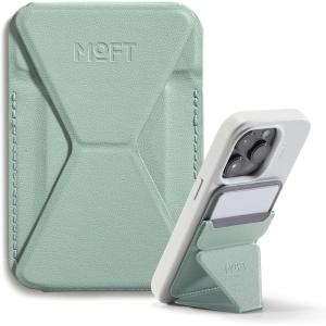 MOFT Magnetic Wallet Stand Compatible with iPhone 17/16/15/14/13/12 Series, Angle Adjustment & Magsafe Compatible MOVAS Phone Stand,Brownie(Seafoam)
