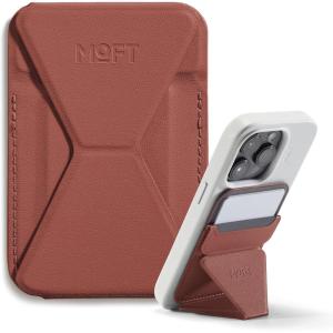 MOFT Magnetic Wallet Stand Compatible with iPhone 17/16/15/14/13/12 Series, Angle Adjustment & Magsafe Compatible MOVAS Phone Stand,Brownie(Sienna Brown)