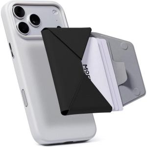 MOFT Magsafe Wallet, Slim Magnetic 8 – Card Holder, Snap Field Wallet with Pull to Access Design, RFID Blocking, MOVAS Veagn Leather Minimalist Travel Wallets for Men & Women,Peony(Jet Black)