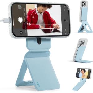 MOFT Phone Tripod Wallet for iPhone, Mulit-Angles, Lightweight & Portable Phone Stand, MOVAS Vegan Leather Magnetic Wallet, Strong Magnets, NFC Card Holder,Travel Essential, Brownie (with Card Slot)(Soothing Mist x Without Card Slot)