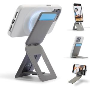 MOFT Phone Tripod Wallet for iPhone, Mulit-Angles, Lightweight & Portable Phone Stand, MOVAS Vegan Leather Magnetic Wallet, Strong Magnets, NFC Card Holder,Travel Essential, Brownie (with Card Slot)(Taupe)