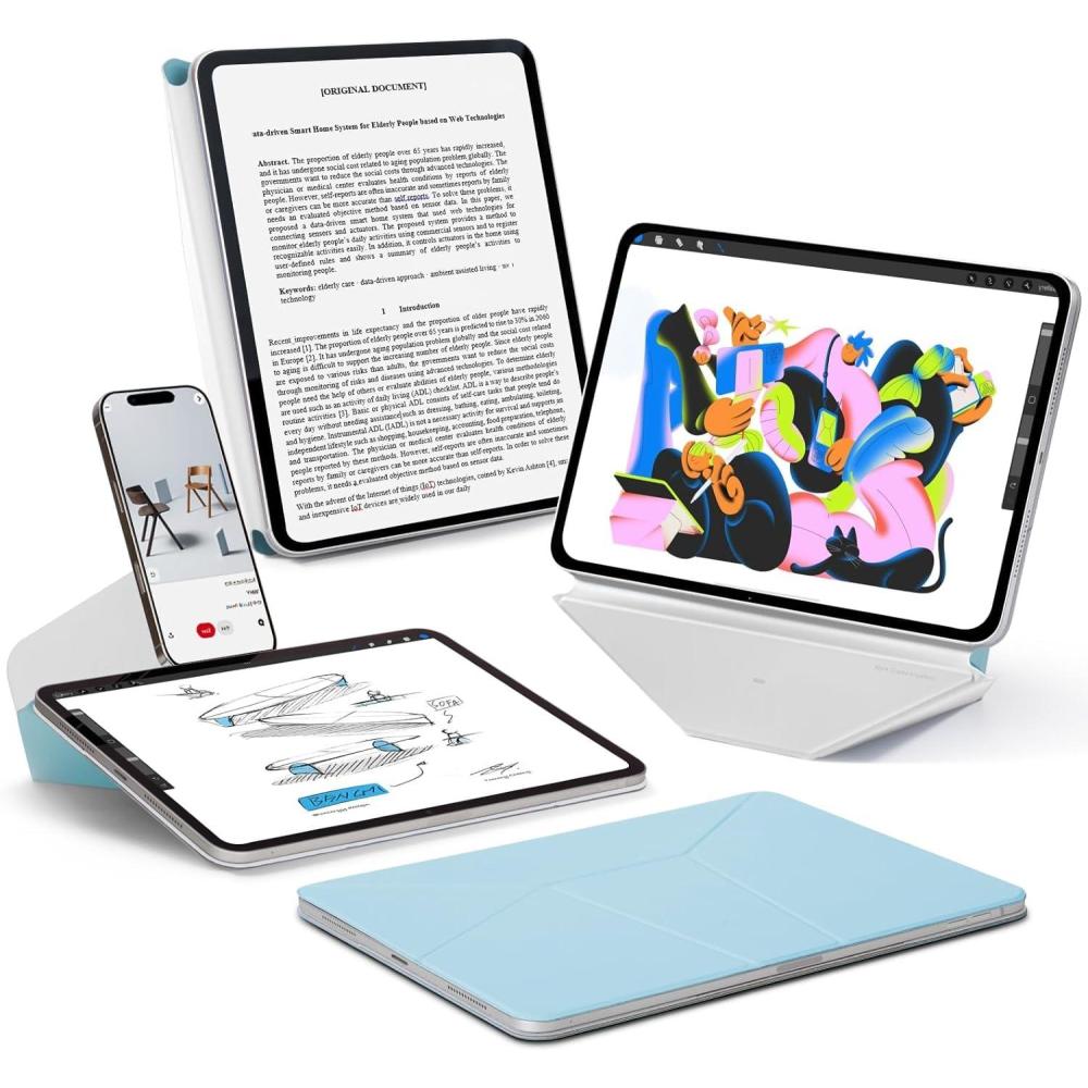 imageMOFT Dynamic Folio Case for iPad Pro 13inchM5 2025M4 2024 Slim Magnetic Stand Case with 20 Viewing Angles Auto WakeSleep Ultra Thin Navy Blue x Oz GreenSoothing Mist x Misty Cove