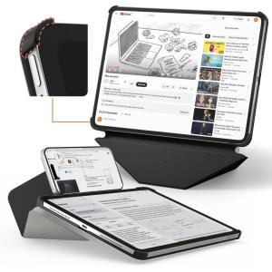 MOFT Dynamic Folio Case for iPad Air 13″(M4 2026/M3 2025/M2 2024)-[Reinforced Corner Protection] Stable Slim Magnetic Stand with 20+ Viewing Angles, Premium MOVAS Leather,Jet Black(Misty Cove x Jet Black)